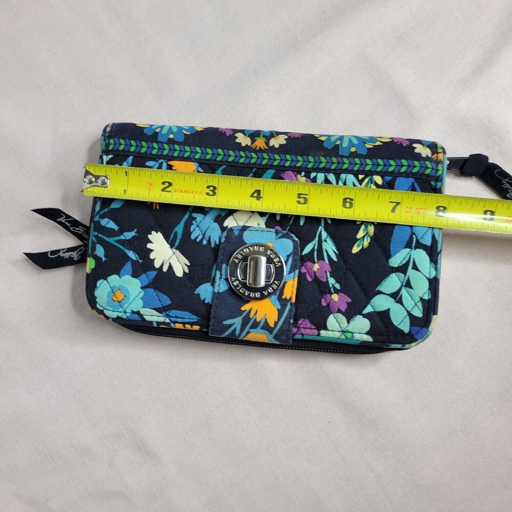 Vera Bradley Turnlock Zip Wallet Multicolor Blue Retired Pattern - Picture 8 of 10